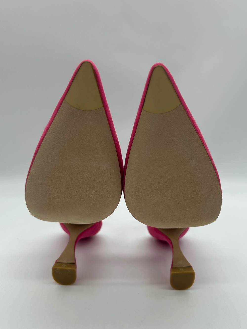 Stuart Weitzman Sleek Hot Pink Crystal Suede Slingback Pumps Size 6.5B NWB - Picture 9 of 15